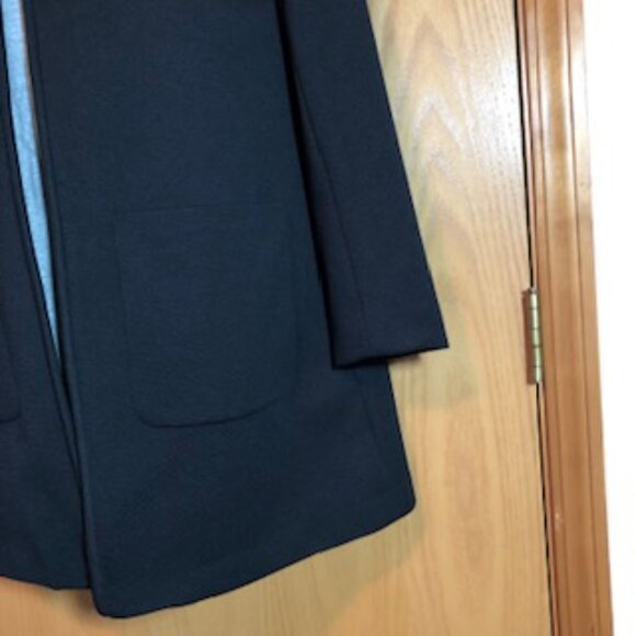 NWOT Black Casual H&M Blazer Coat Jacket Open Front Lined Textured 14 - Picture 6 of 10